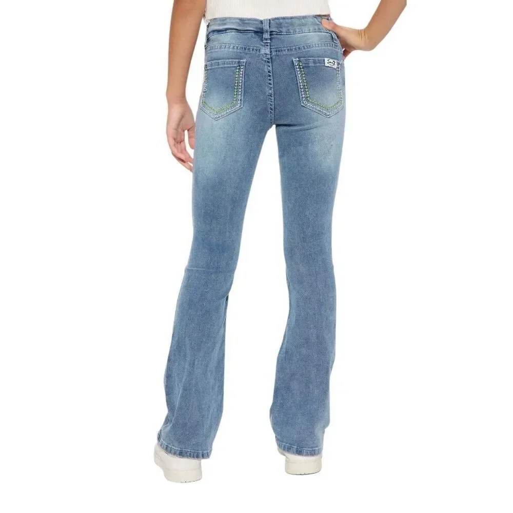 Seven7 Mini Gabby Distressed Flare Jeans